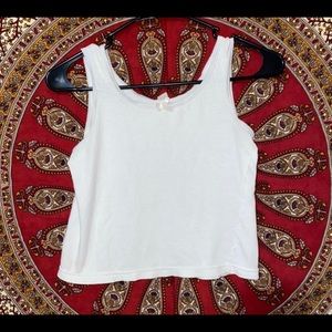 white cropped tank top